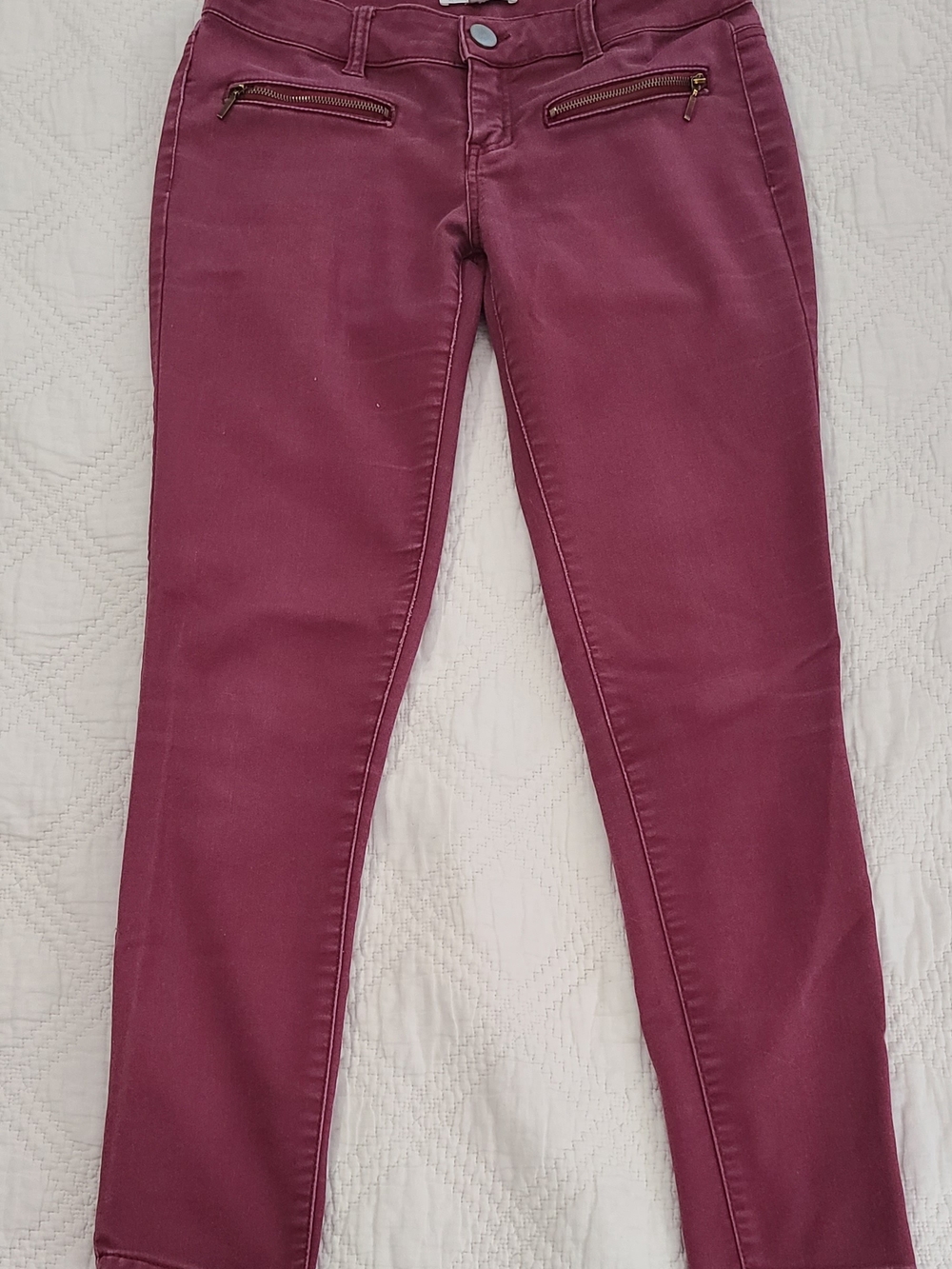 love, Fire Skinny Jeans in Wine Red